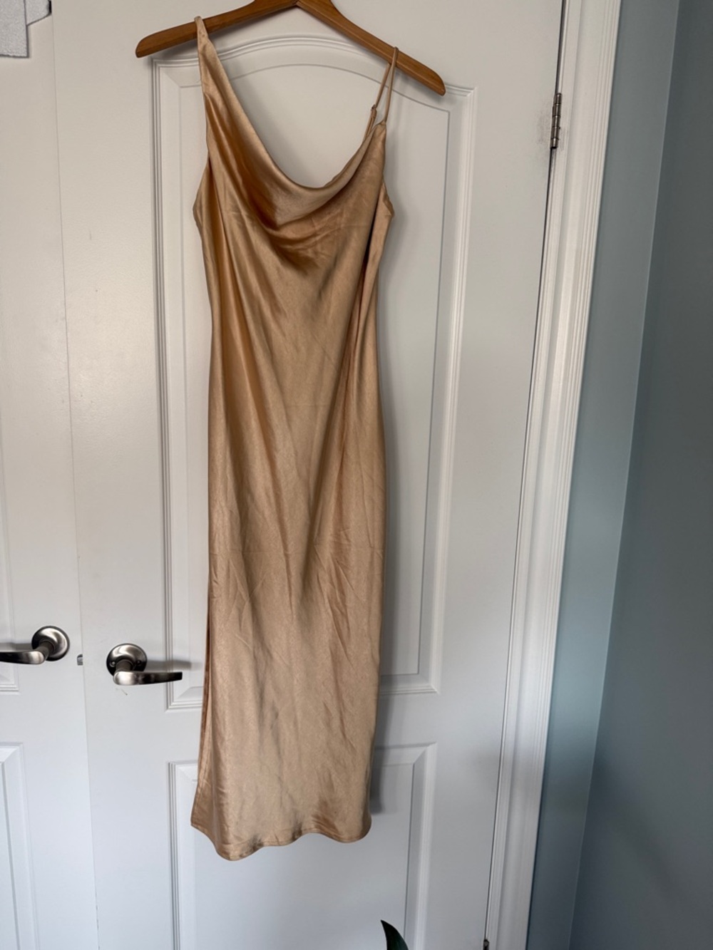 Princess Polly Champagne Satin Cowl Slip Midi Dress